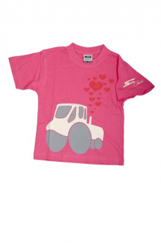 Kinder T-Shirt, Treckerherzen, pink